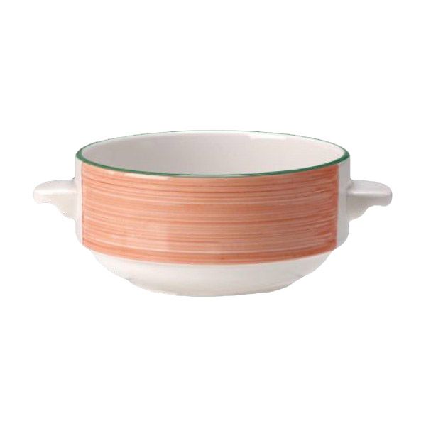 Steelite Simplicity Rio Pink 10 Oz Lugged Stacking Soup Cup