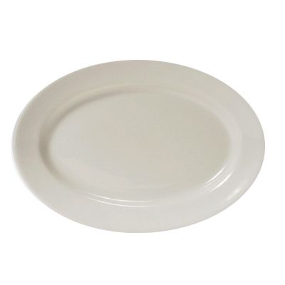 Tuxton&reg; Reno 13-1/2" x 9" Eggshell Oval Platter