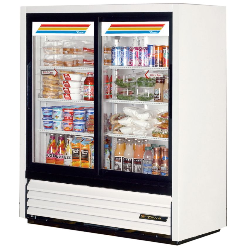 True&reg; Slide Door Slim Line Refrigerator Merchandiser, 17 Cubic Ft
