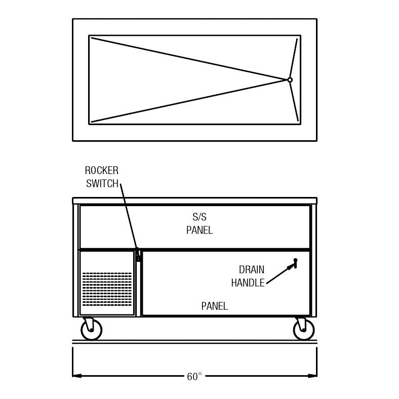 Randell&reg; Refrigerated 4 Pan Size Enclosed Base Cold Food Table