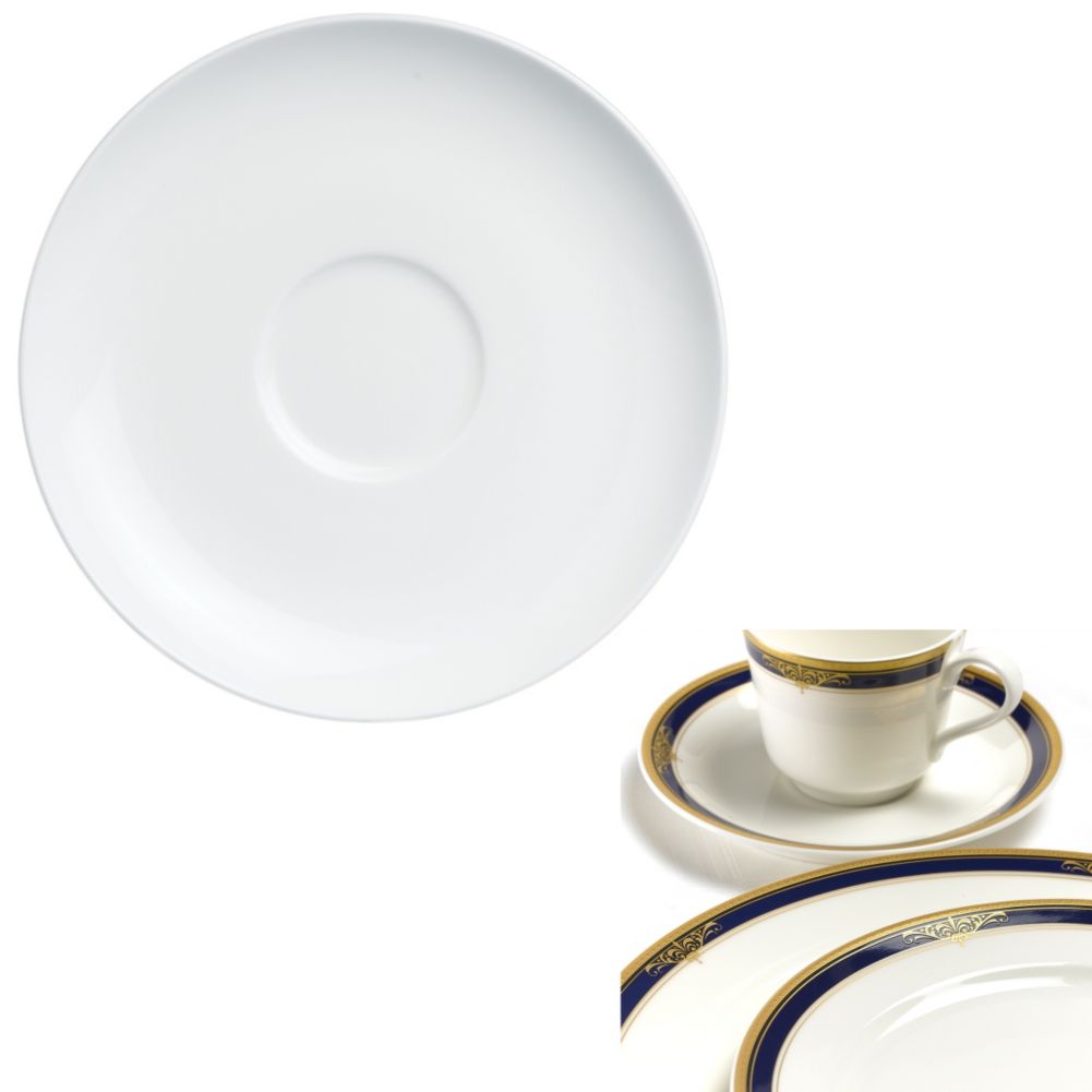 Steelite Royal Court Gold Pia Blue 7" Bouillon Saucer