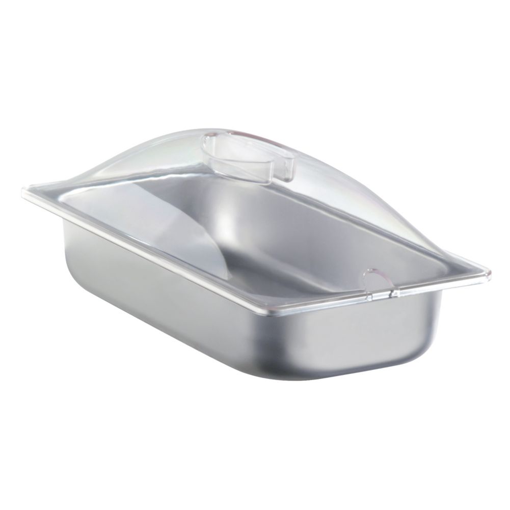 Cadco Third Size Steam Pan With Clear Polycarbonate Lid, SPL-3P
