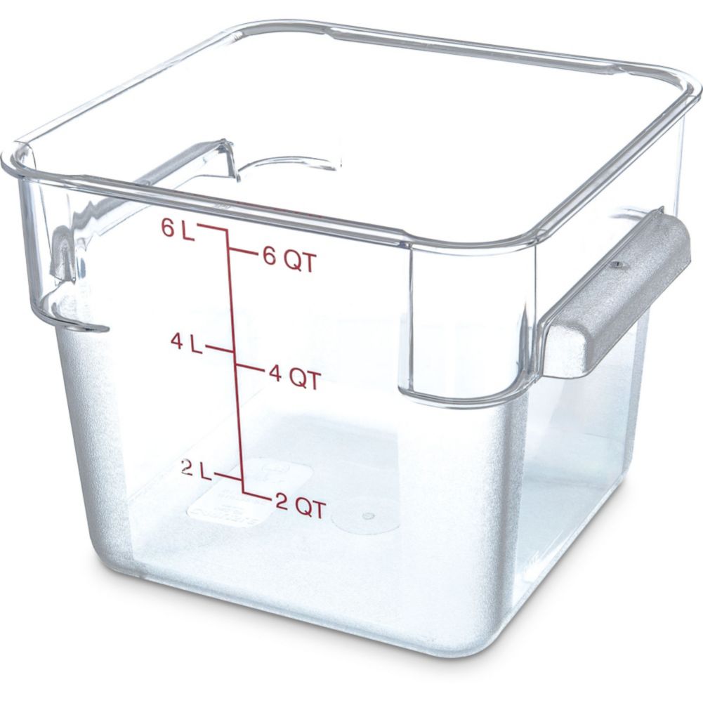 Carlisle StorPlus&trade; 6 Qt. Square Clear Food Storage Container