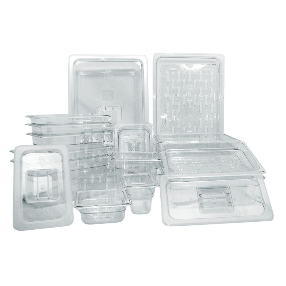 Update International Clear PC Sixth Size Notched Food Pan Cover