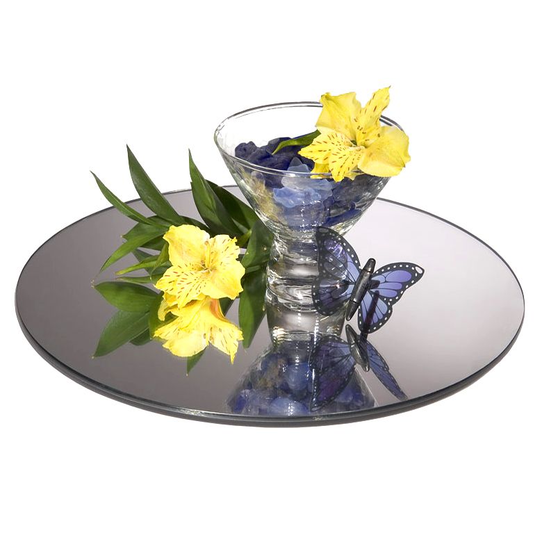 Gourmet Display Acrylic Round Mirror Tray , 18"