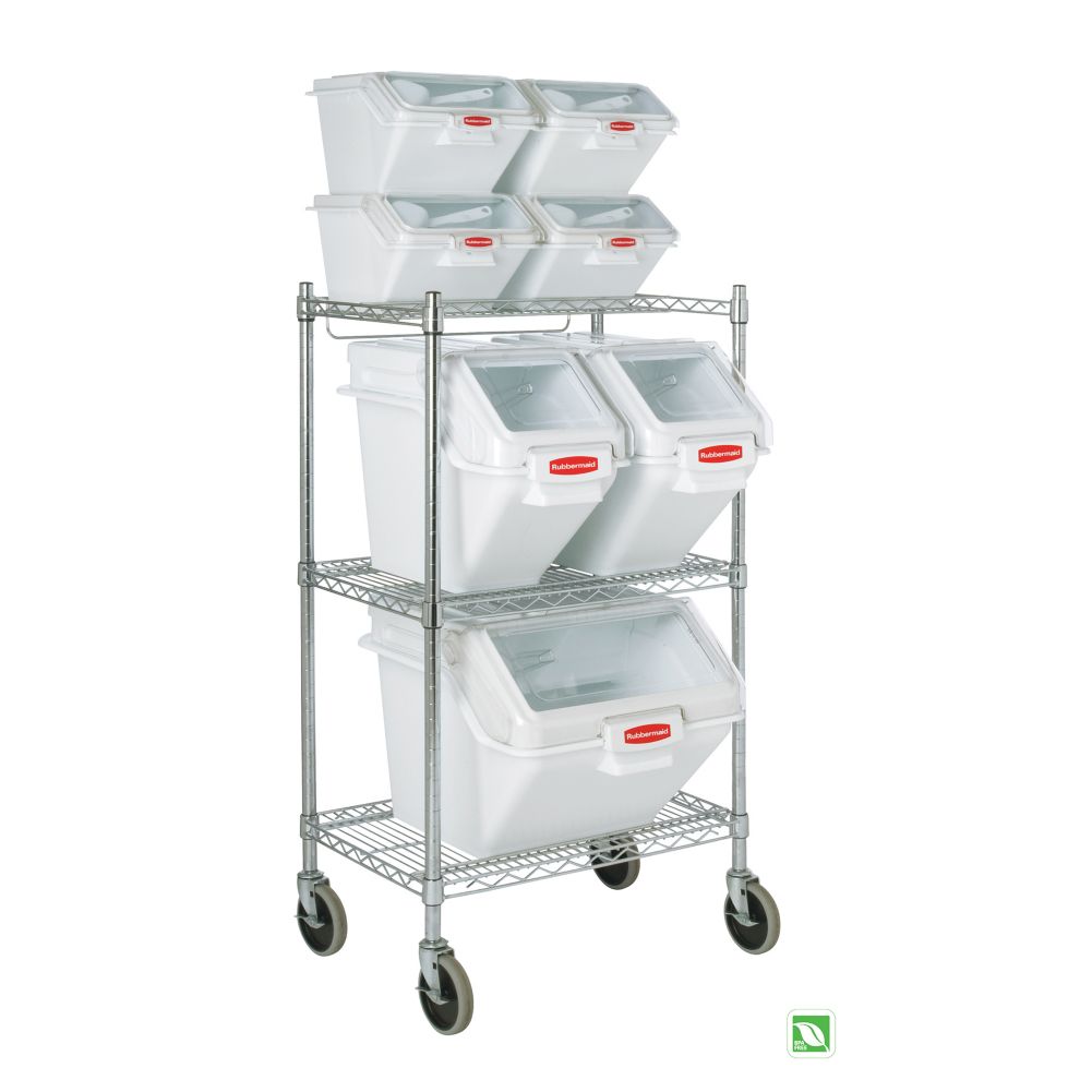Rubbermaid Chrome 3-Shelf Safety Storage Cart