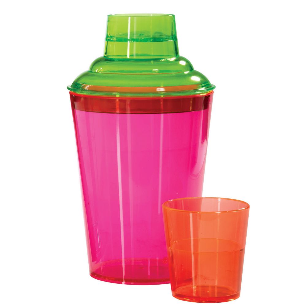 G.E.T. Cheers Specialty Drinkware 19.7 Oz. 3-Pc Neon Cocktail Shaker Set