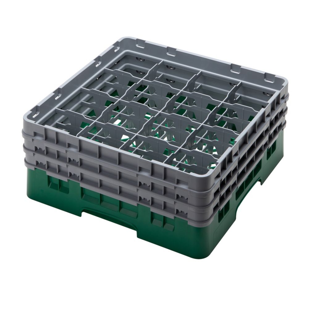 Cambro Camrack&reg; Glass Rack, Green, 16 Compartments