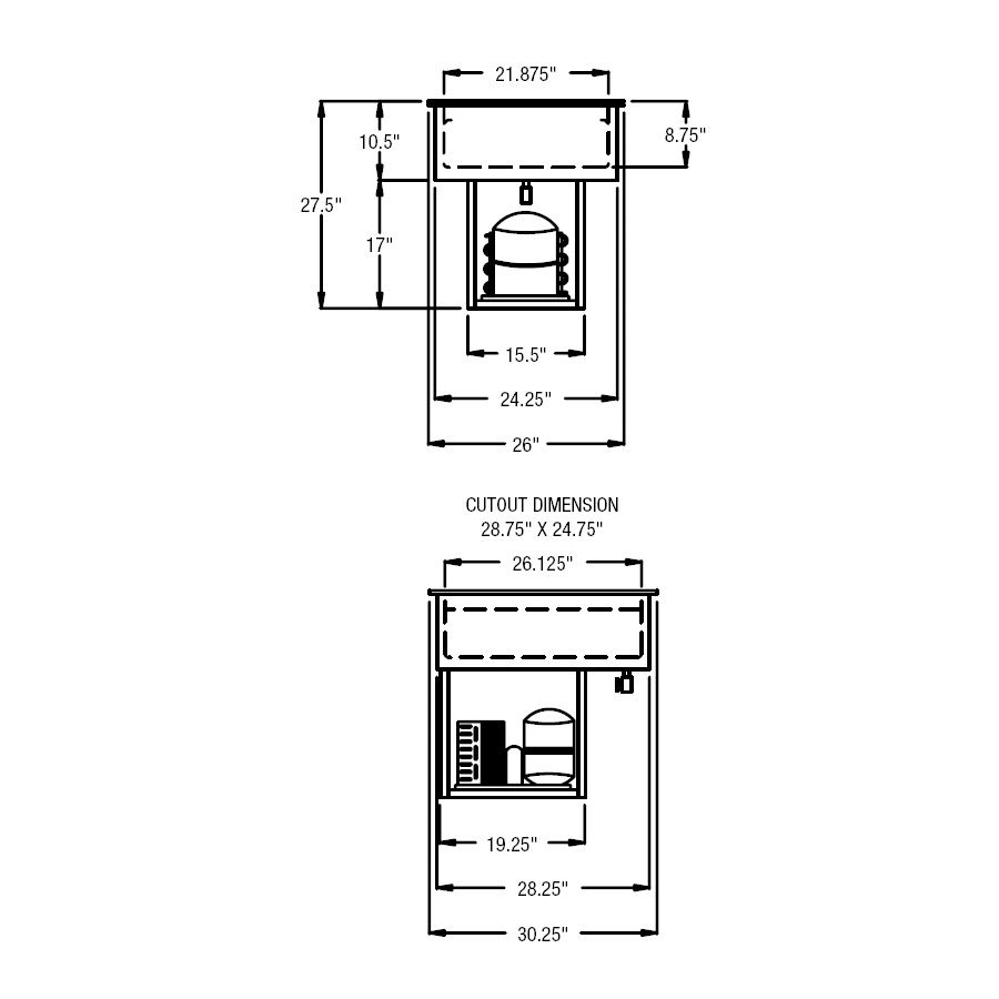 Randell&reg; 30.25" Drop In Refrigerated Frost Top