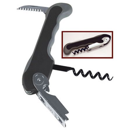 Co-Rect Products Soft Touch Black / Gray Waiters Corkscrew