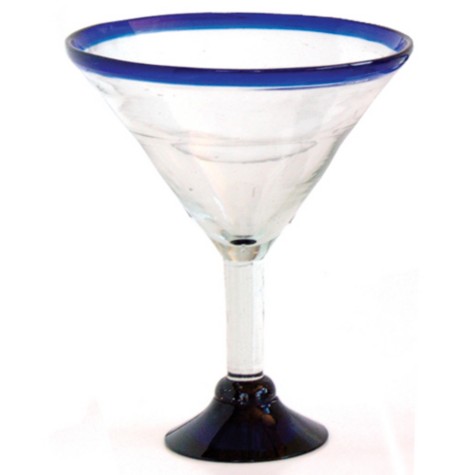 12 Orion Trading G12-CR 10 Oz Cobalt Rim Margarita Glass CS 