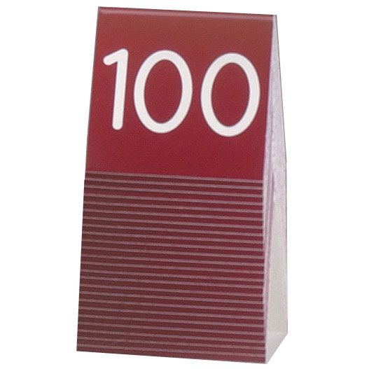 Cal-Mil&reg; 3" x 3" Red/White Number Tent (No.76 to No.100)