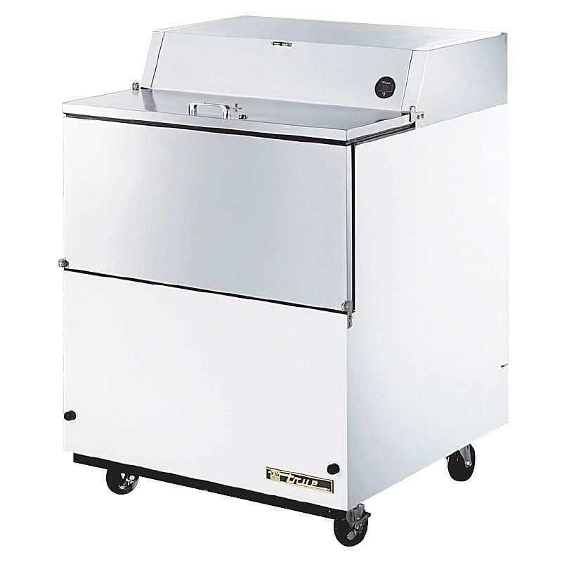 True&reg; S/S and White Vinyl 13.8 Cu Ft Milk Cooler with S/S Interior