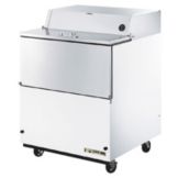 True&reg; S/S and White Vinyl 13.8 Cu Ft Milk Cooler with S/S Interior