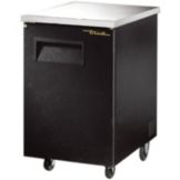 True&reg; Black Solid Swing Door Back Bar Cooler for 1 Half Barrel