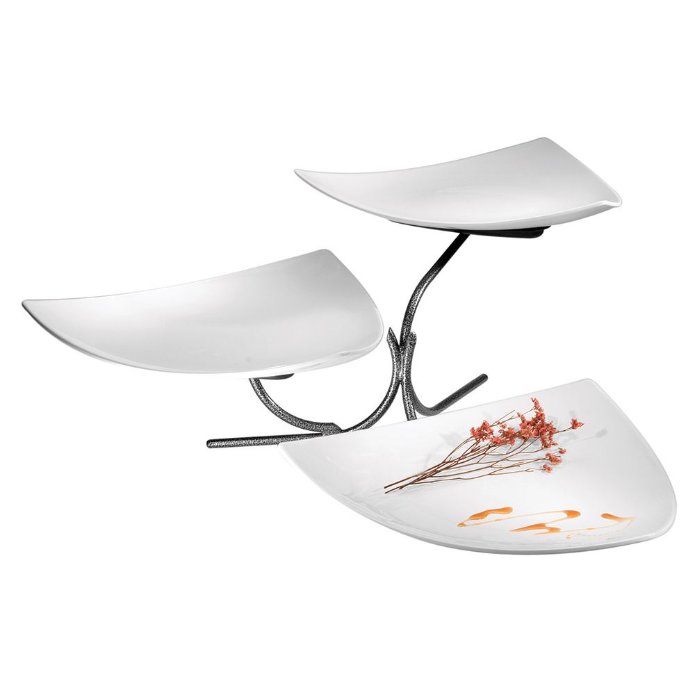Gourmet Display&reg; Silver Vein 3-Tier Triangle Platter Stand