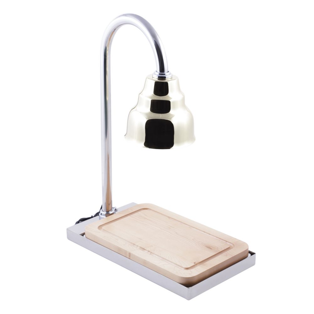 Bon Chef 21 x 13 Carving Station w/ Butcher Block Board + Heat Lamp