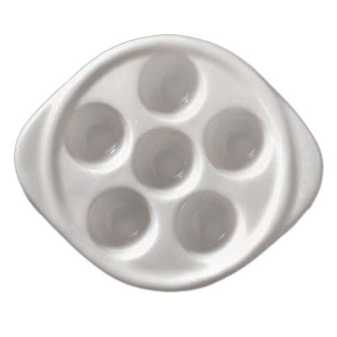 Diversified Ceramics Ultra White 7" 6-Hole Escargot Plate
