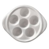 Diversified Ceramics Ultra White 7" 6-Hole Escargot Plate