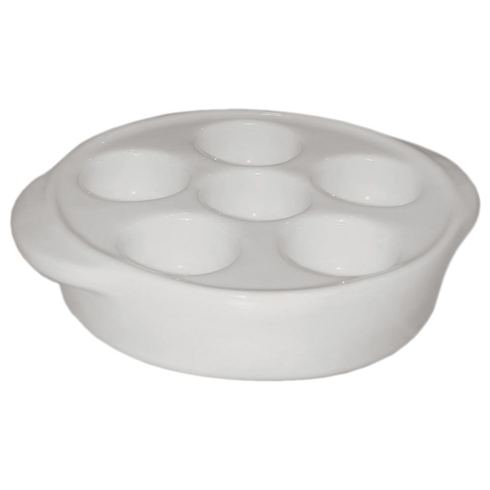 Diversified Ceramics Ultra White 7" 6-Hole Escargot Plate