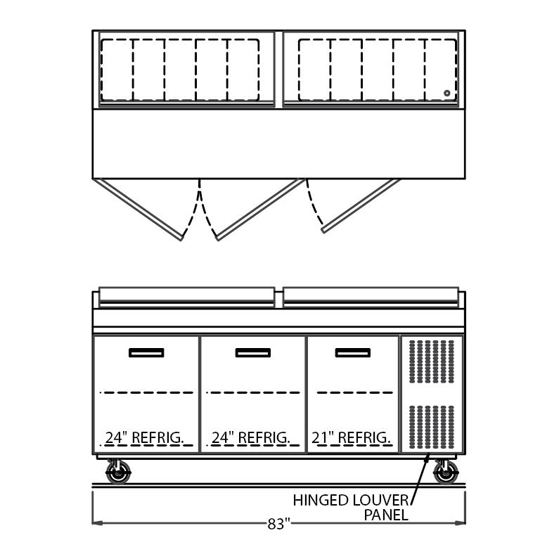 Randell&reg; 83" Refrig. Food Prep Table Model 8383N