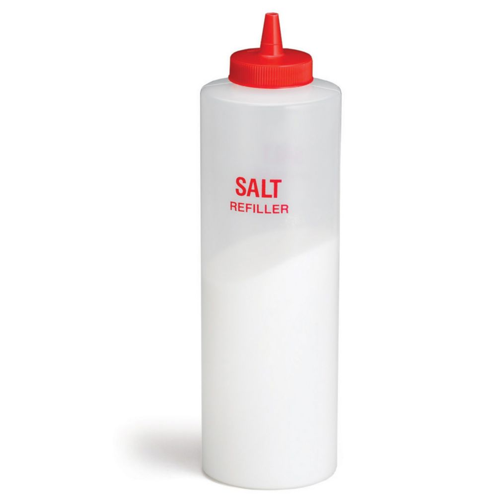Tablecraft  Red Wide Tip Top 24 Oz Salt Re-filler w/ Gasket