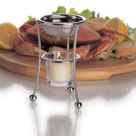 Focus Butter Warmer with Stainless Steel Bowl, Glass Candle Holder