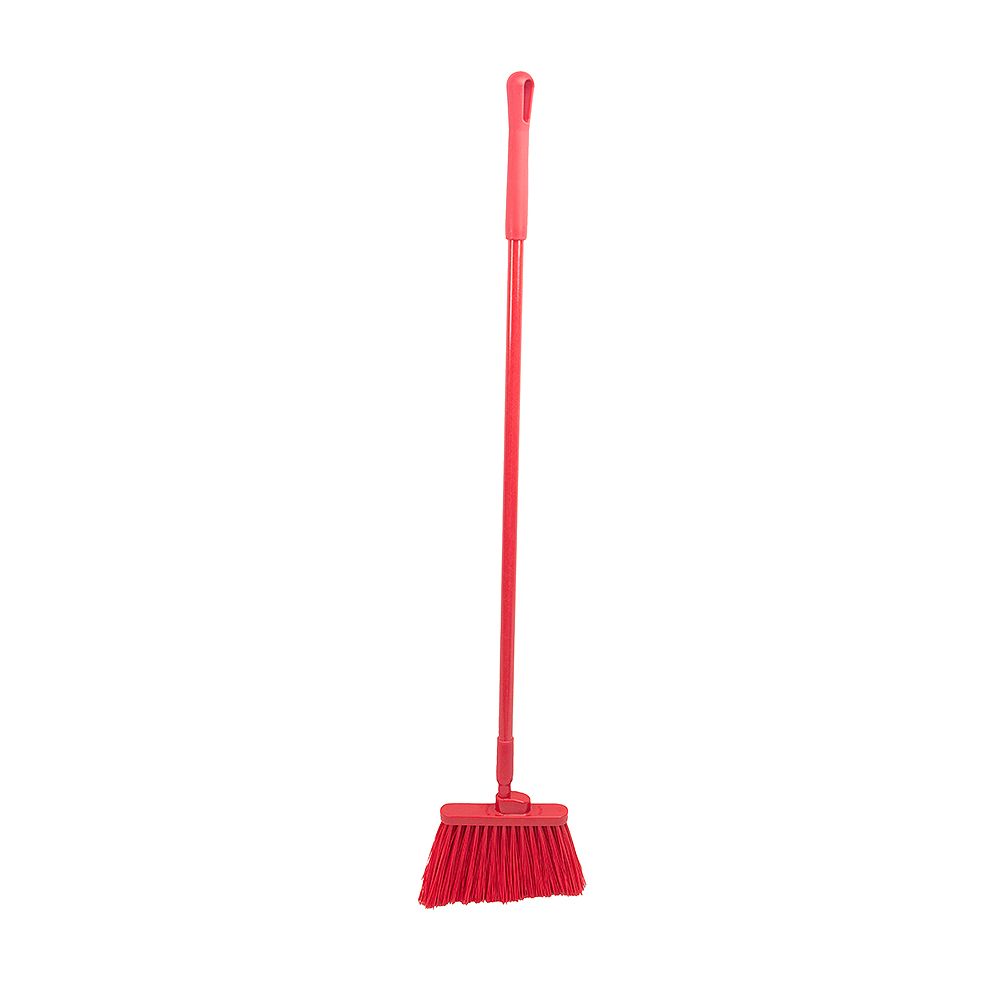 Angle Broom W/ Red Plastic Bristles - 48"