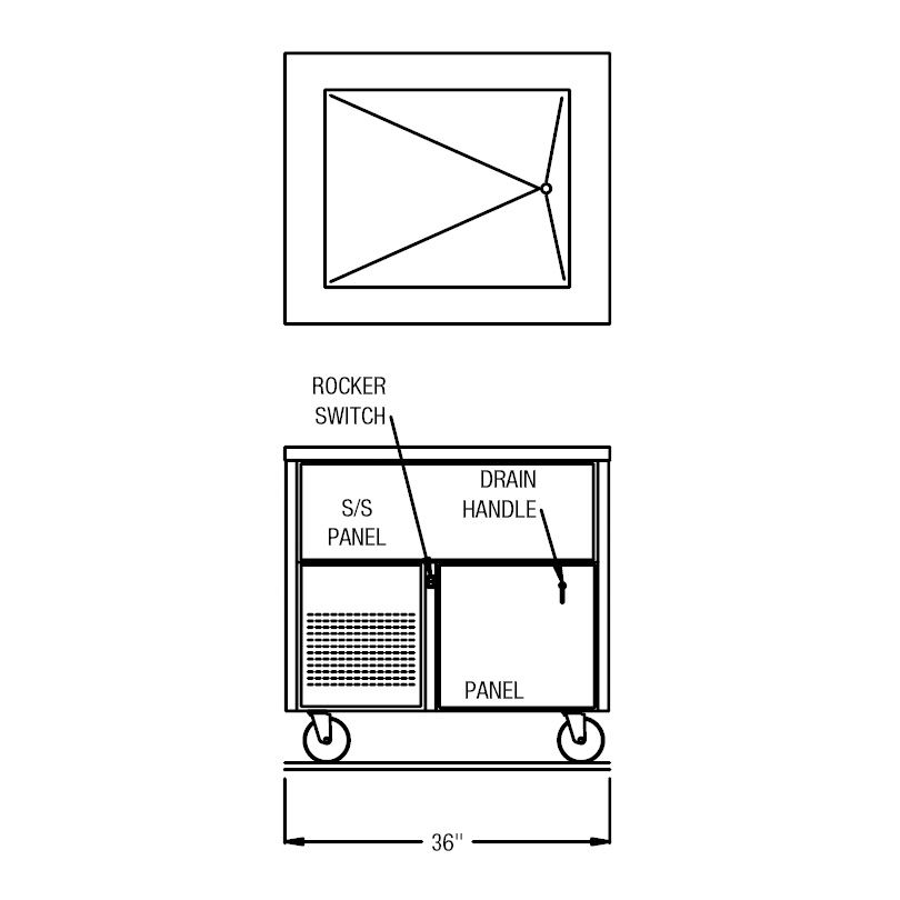 Randell&reg; Refrigerated 2 Pan Size Enclosed Base Cold Food Table