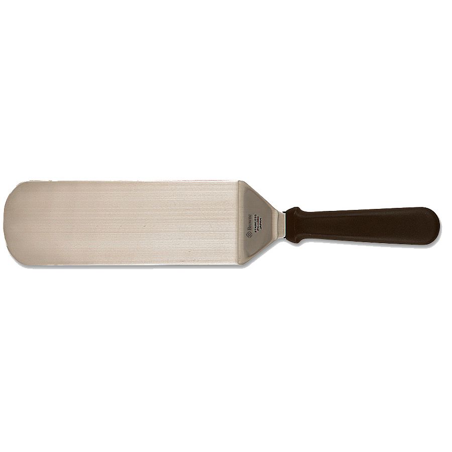 Browne S/S 8" x 3" Solid Turner with Black Handle
