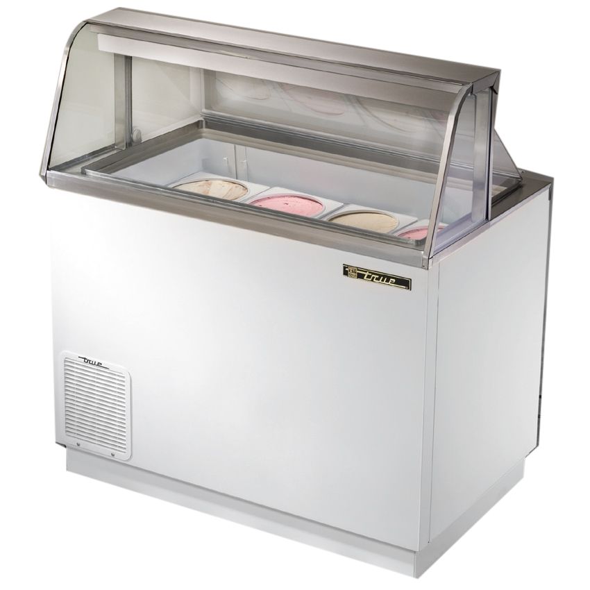 True&reg; Curved Glass Dipping Cabinet Freezer, 12.7 Cubic Ft