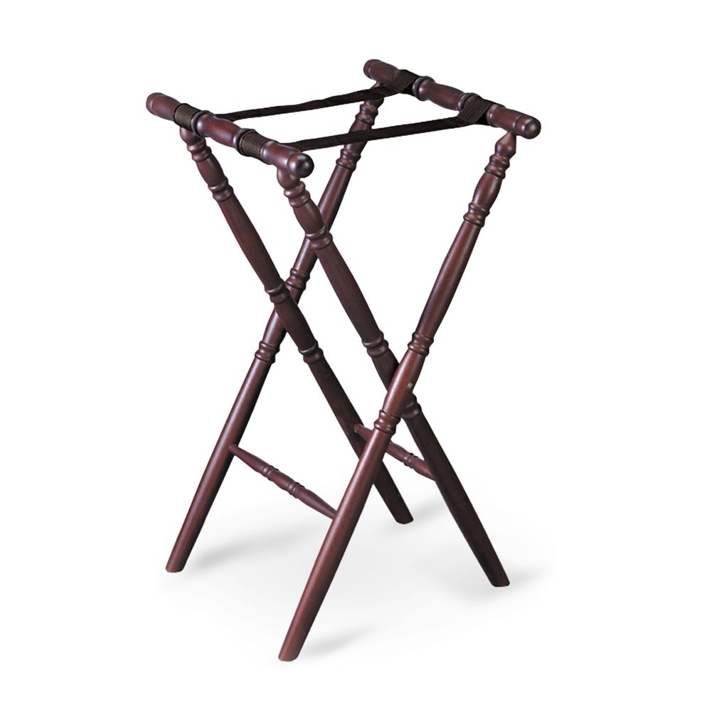 Tablecraft 31" Tall Mahogany Finish Teak Wood Tray Stand