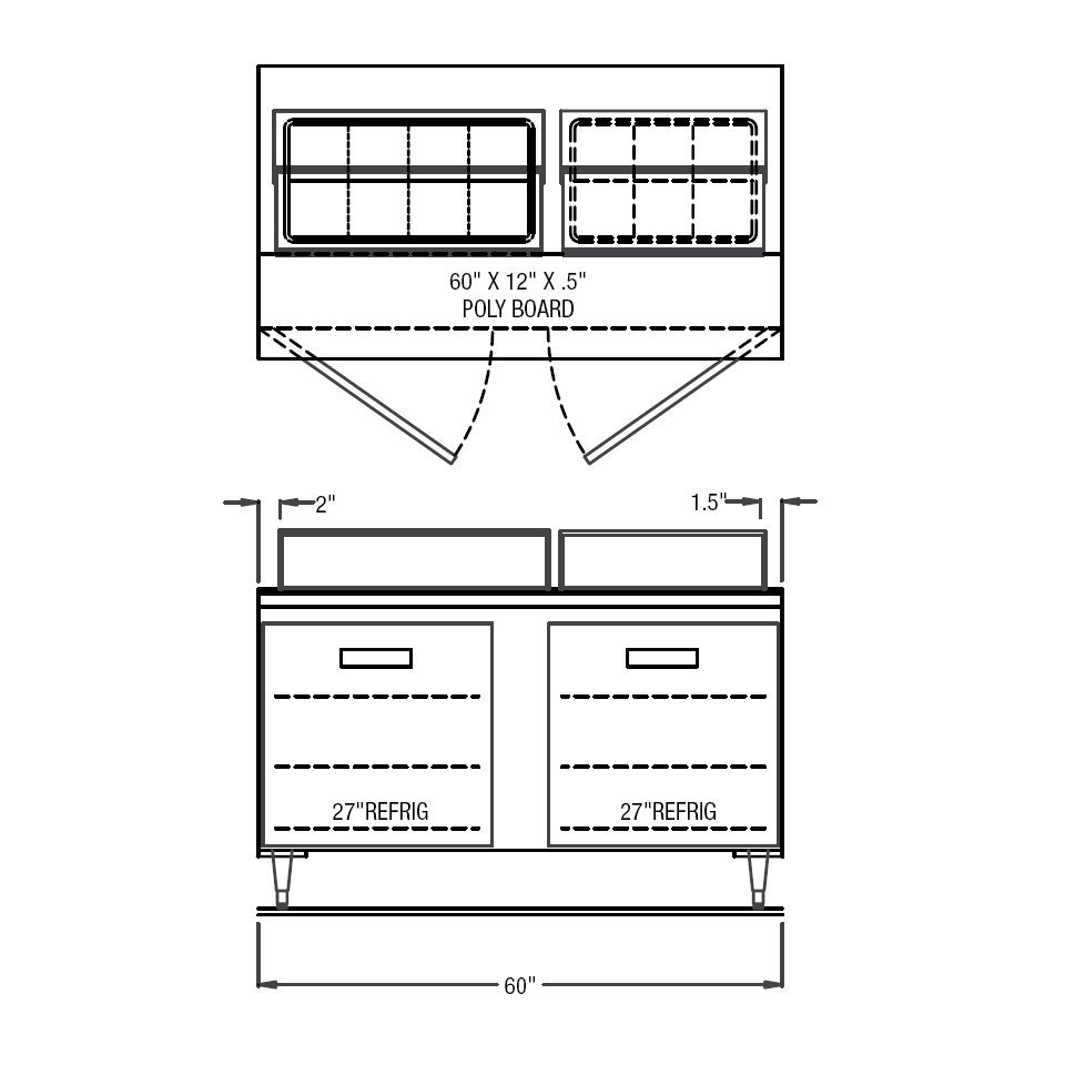 Randell&reg; 60" Refrigerated Salad Top Work Table