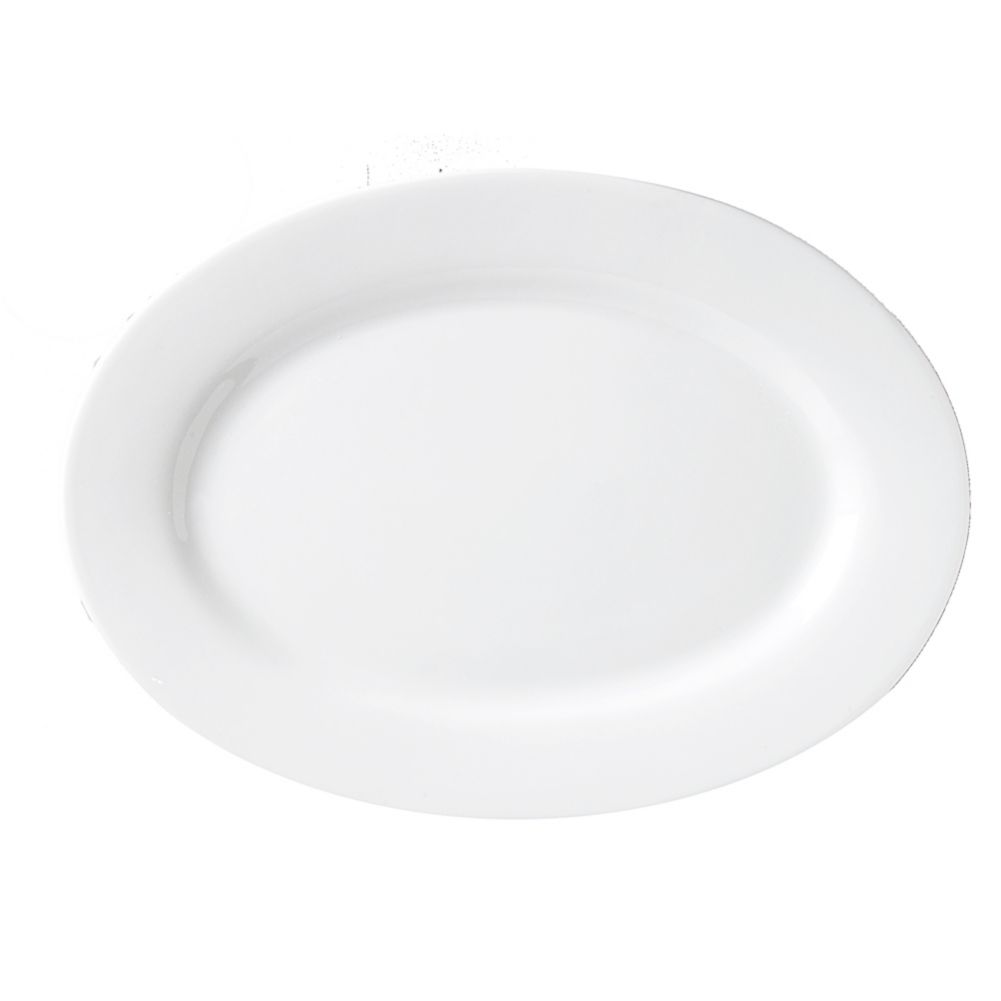 Vertex China Market Buffet Collection White 22 In. Rolled Edge Platter