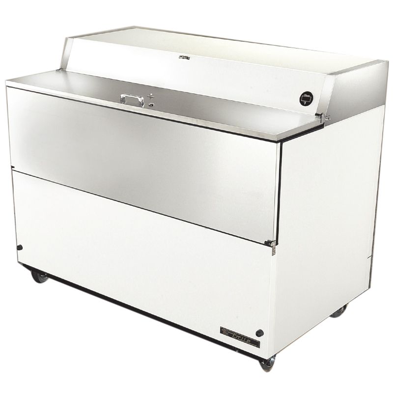 True&reg; S/S and White Vinyl 24.5 Cu Ft Milk Cooler with S/S Interior