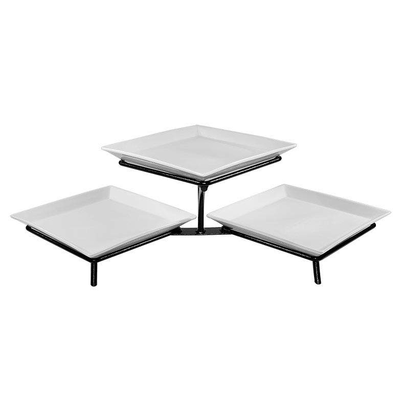 Gourmet Display&reg; Black Metal Podium Tier With Platters