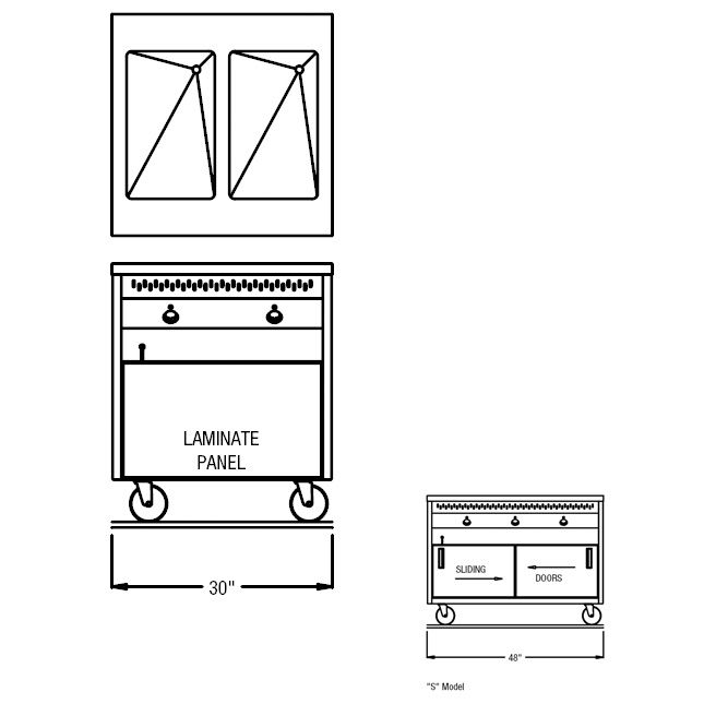 Randell&reg; Ranserve Open Cabinet 2 Well Hot Food Table