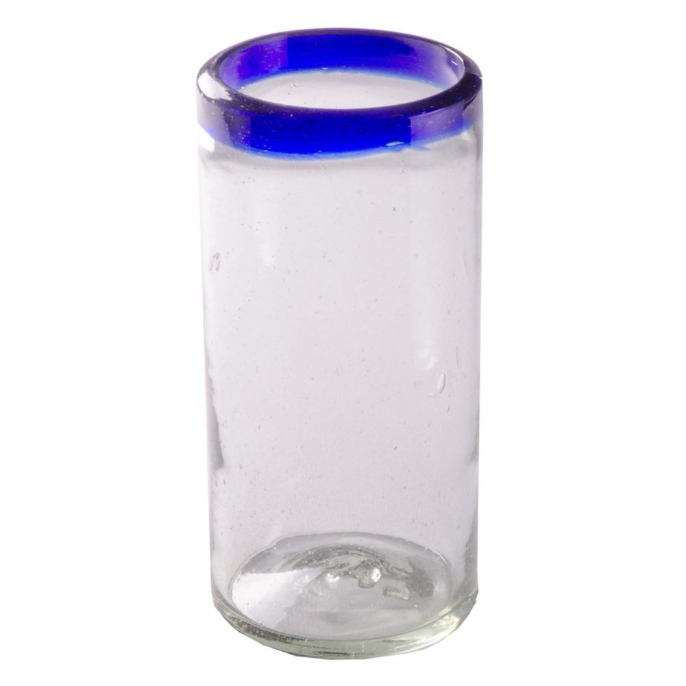 Orion Hand Blown Cobalt Rim 22 Oz Tumbler Glass