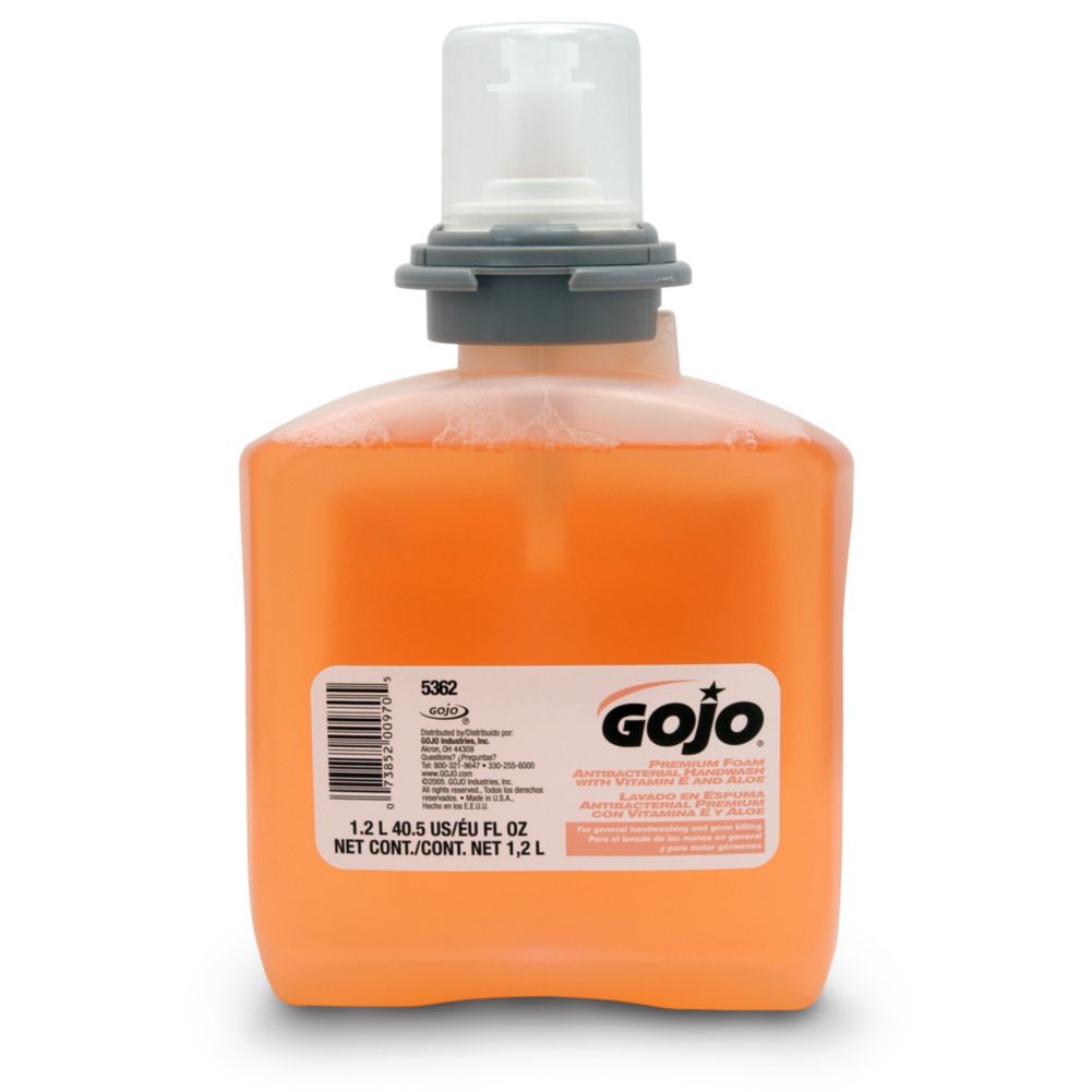 GOJO&reg; 1200 mL Premium Foam Antibacterial Handwash Refill