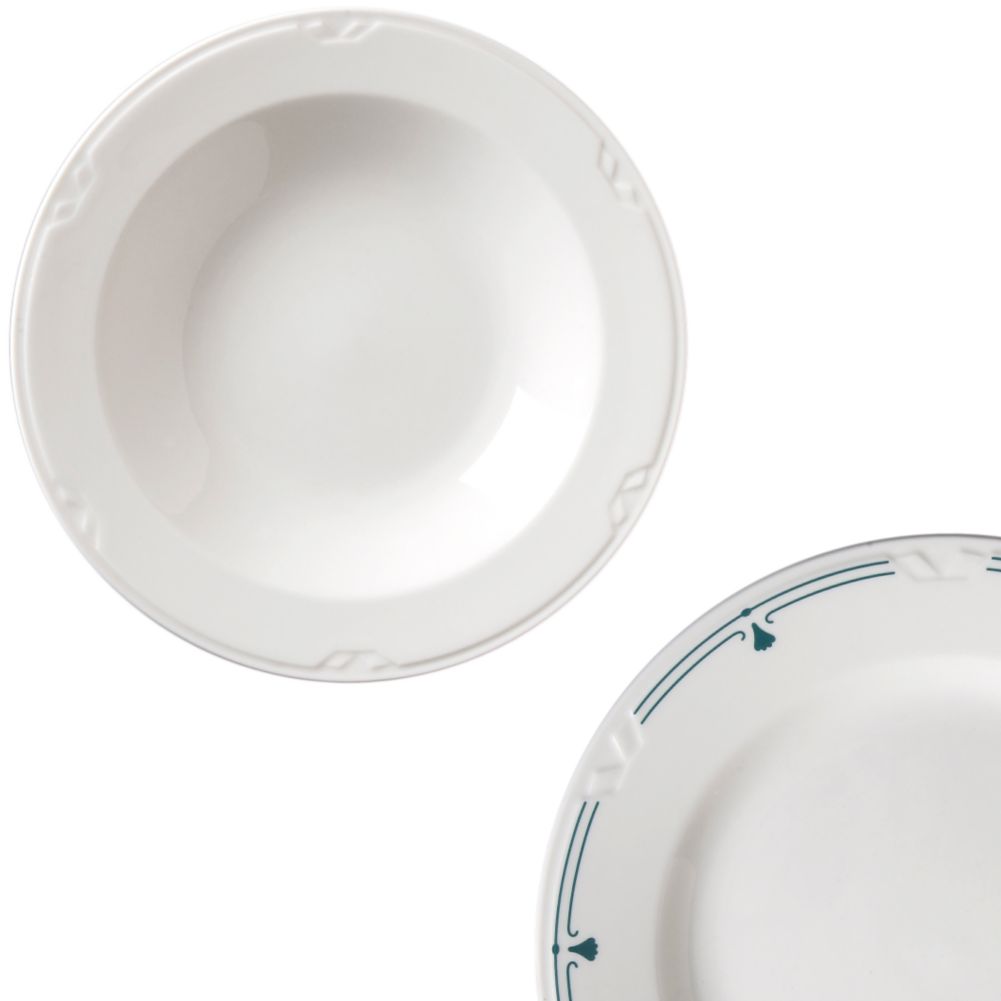 Vertex&reg; China Kentfield Forest Green 24 Oz Soup / Pasta Bowl