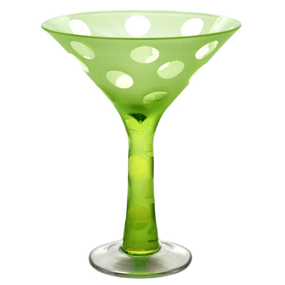 Impulse 7 Oz. Green Dot Martini Glass