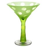 Impulse 7 Oz. Green Dot Martini Glass