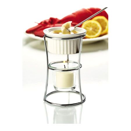 Focus Butter Warmer with Ceramic Ramekin, Glass Candle Holder