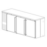 Perlick&reg; 34" High 3-Section S/S Cooler with Glass Doors