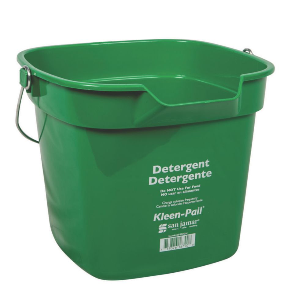 San Jamar&reg; Green 10-Quart Kleen-Pail&reg;