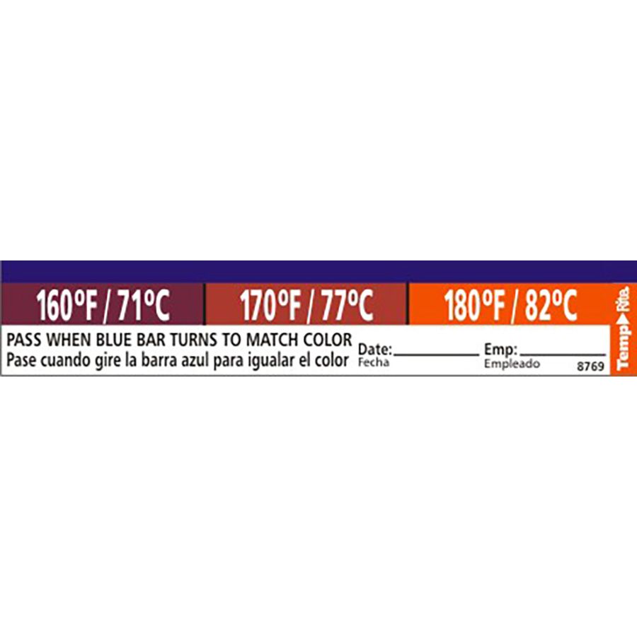Taylor&reg; Precision TempRite&reg; Adhesive Dishwasher Test Label