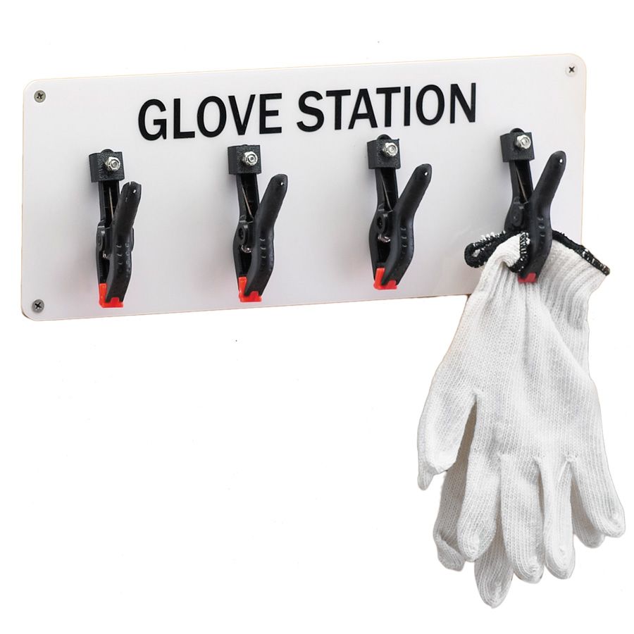 Cal-Mil&reg; White 15" x 6" Glove Station