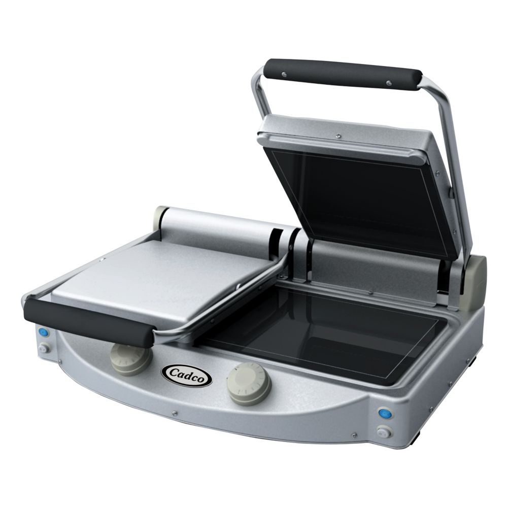 Cadco Double Panini/Clamshell Smooth Top Surface Grill, CPG-20F