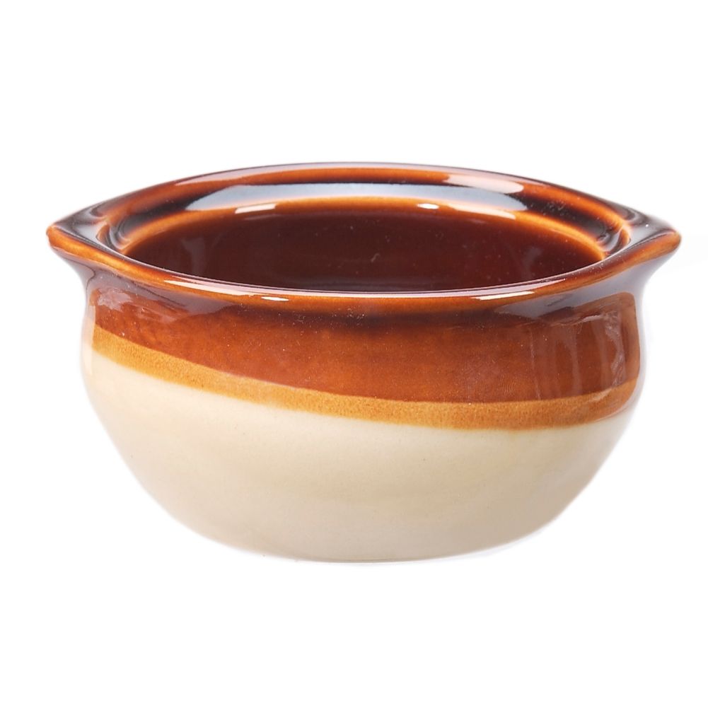 Vertex&reg; Brown Accessories 10 oz Brown / Ivory Onion Soup Crock
