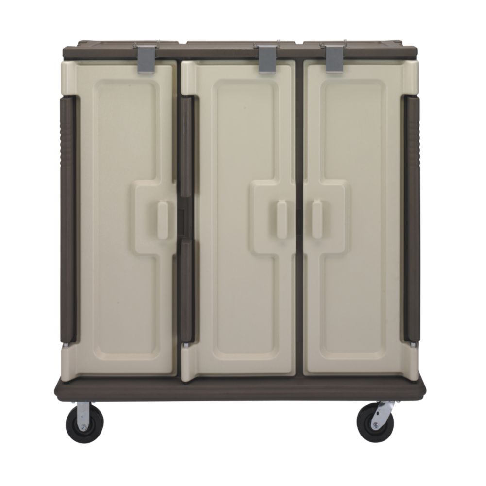 Cambro Tall 3-Comp Granite Sand Meal Delivery Cart w/ Security Package